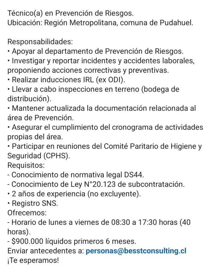 Técnico en Prevención de Riesgos - imagen 1