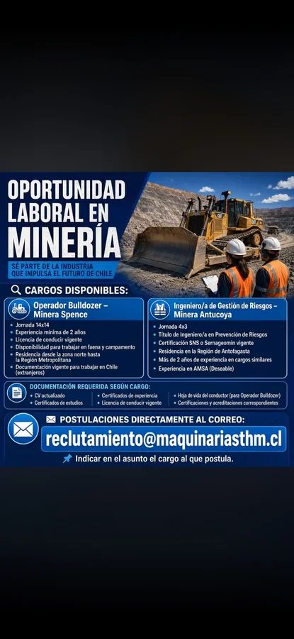 Oportunidad laboral en minería - imagen 1