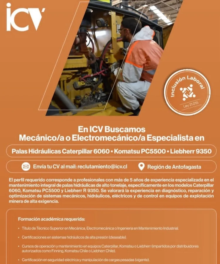 Mecánico/a o Electromecánico/a de Palas Hidráulicas - imagen 1