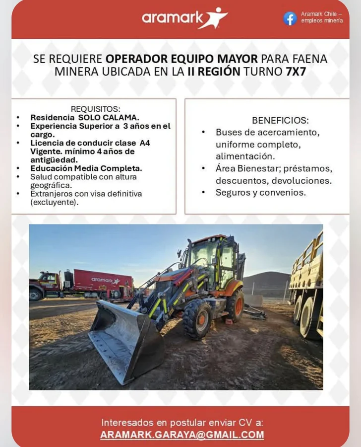 Operador de Equipo Mayor para Faena Minera - imagen 1