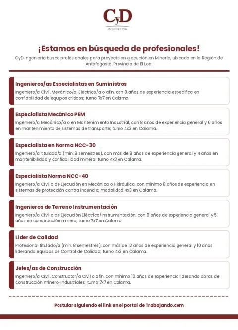 Profesionales para minería en Calama - imagen 1