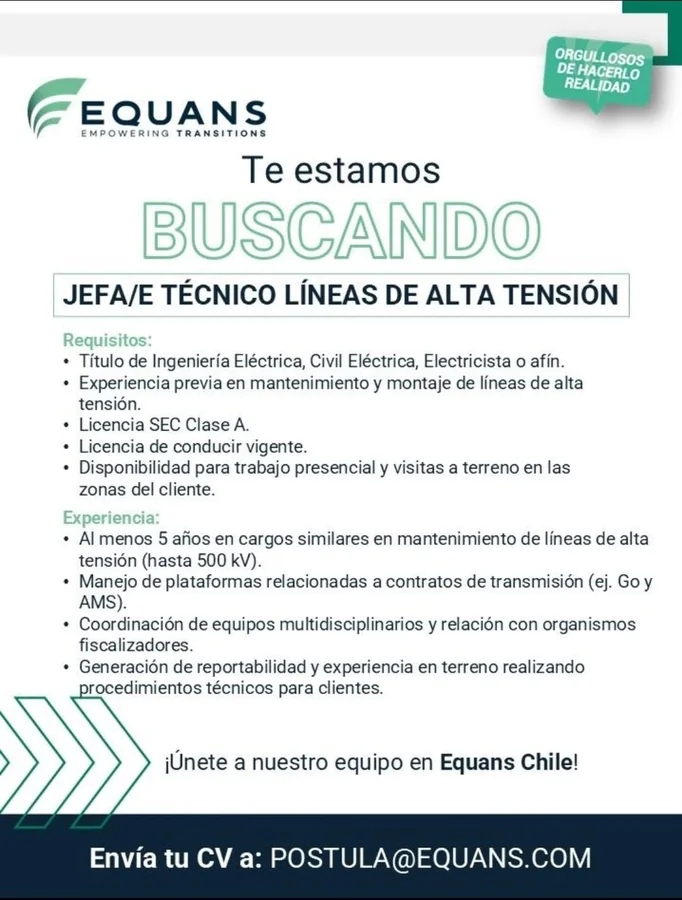 Jefe Técnico de Líneas de Alta Tensión - imagen 1