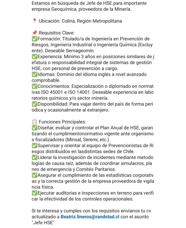 Jefe de HSE - imagen 1