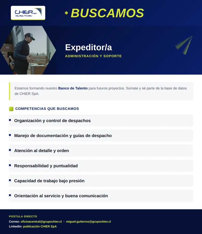 Expeditor/a de Administración y Soporte - imagen 1