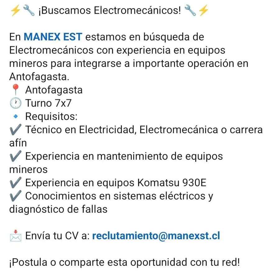 Electromecánico de Equipos Mineros - imagen 1
