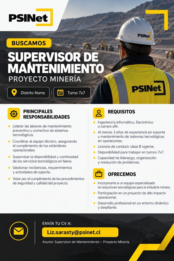 Supervisor de Mantenimiento Minería - imagen 1