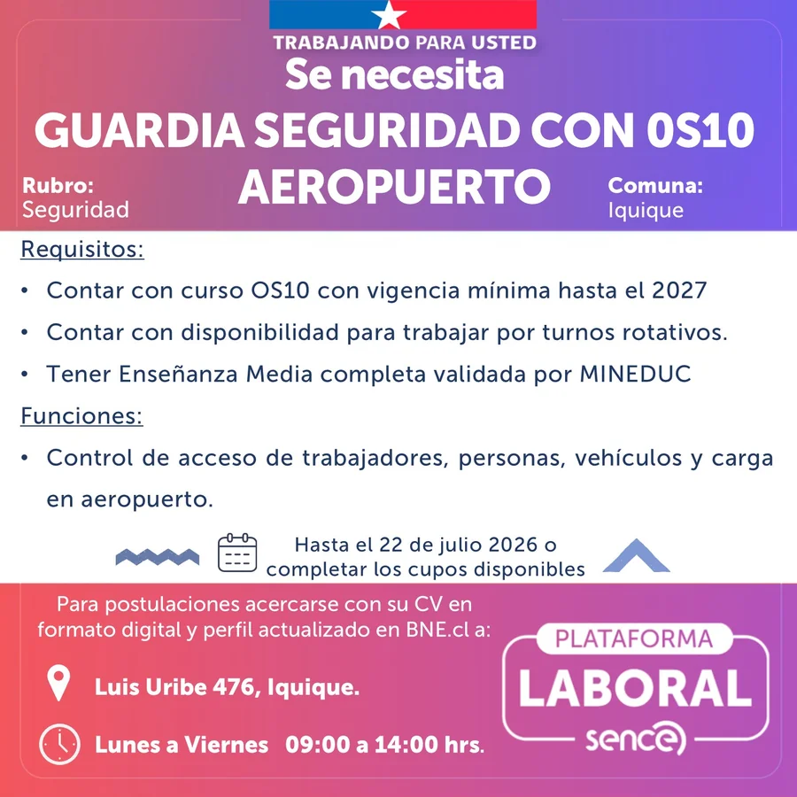 Guardia de Seguridad con OS10 - Aeropuerto - imagen 1