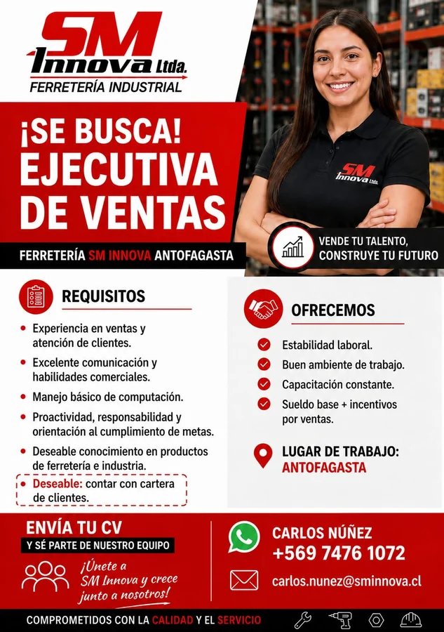 Ejecutiva de Ventas – Ferretería SM Innova Antofagasta - imagen 1