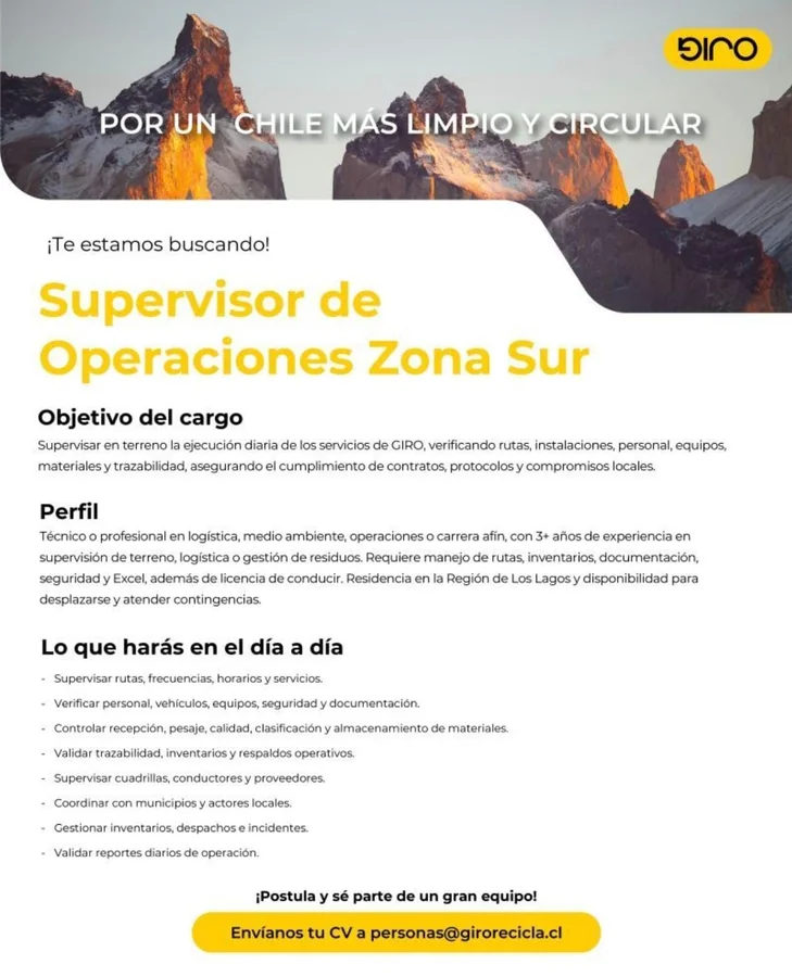 Supervisor de Operaciones Zona Sur - imagen 1
