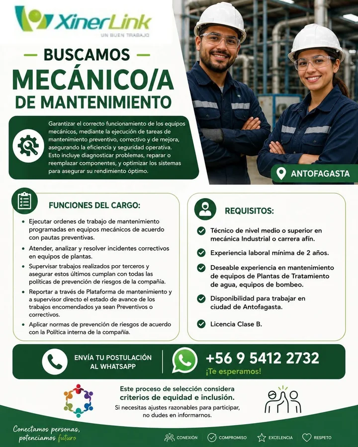 Mecánico/a de Mantenimiento - imagen 1