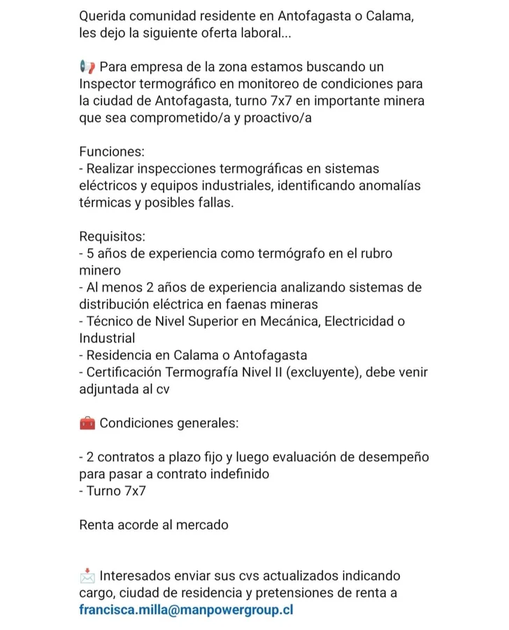 Inspector termográfico en monitoreo de condiciones - imagen 1