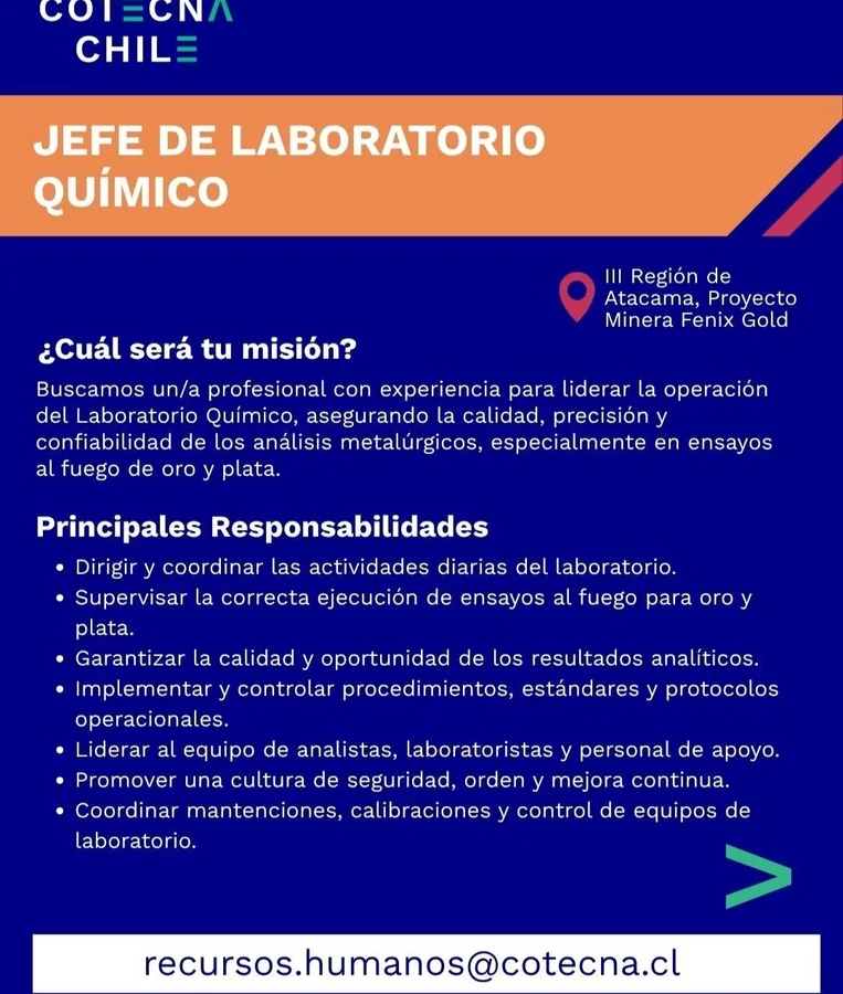 Jefe de Laboratorio Químico - imagen 1