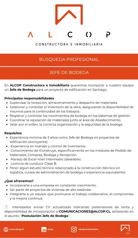 Jefe de Bodega - imagen 1