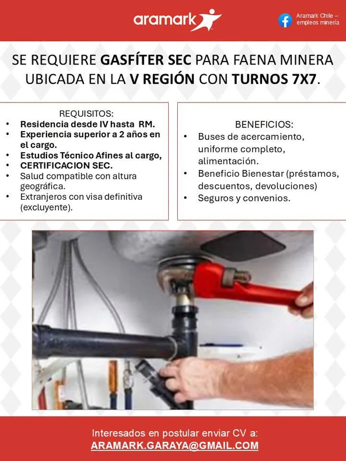 Gasfíter SEC para Faena Minera en V Región - imagen 1