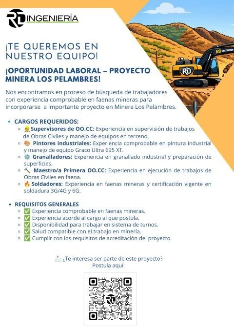 Personal para Proyecto en Minera Los Pelambres - imagen 1