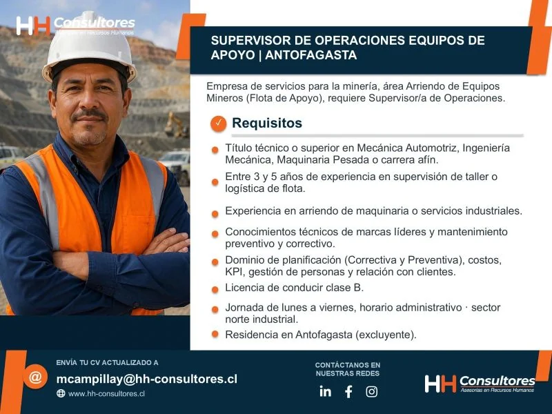 Supervisor de Operaciones Equipos de Apoyo - imagen 1