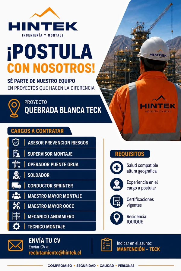 Varios Cargos para Proyecto Quebrada Blanca - imagen 1