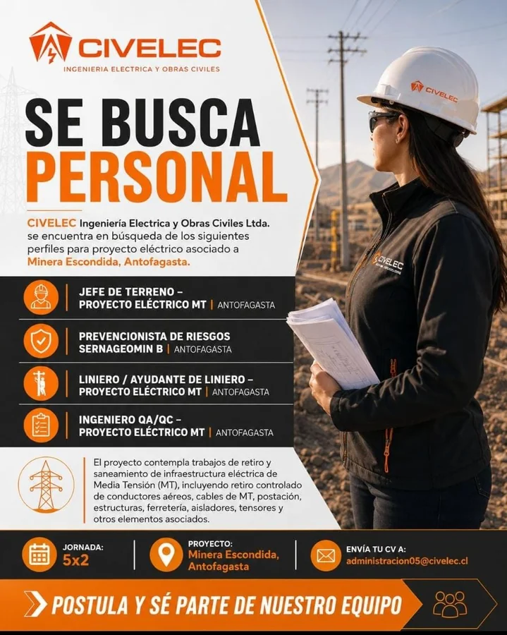 Personal para Proyecto Eléctrico MT - imagen 1
