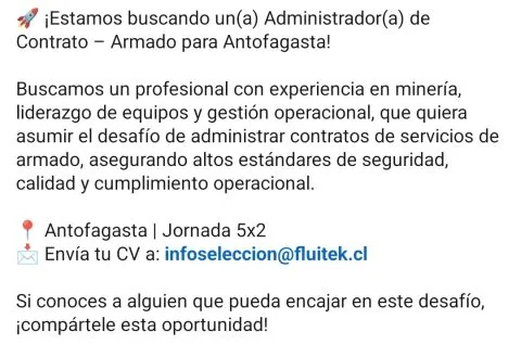 Administrador de Contrato - Armado Antofagasta - imagen 1
