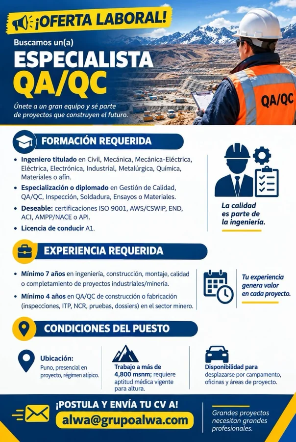Especialista QA/QC - imagen 1