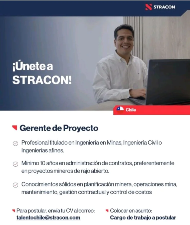 Gerente de Proyecto Minería Stracon Chile - imagen 1