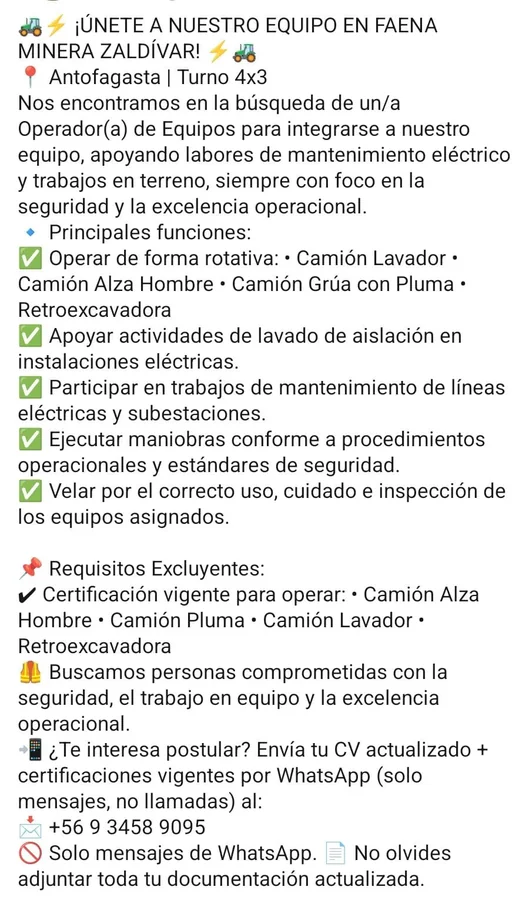 Operador de Equipos - imagen 1