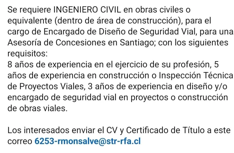 Encargado de Diseño de Seguridad Vial - imagen 1