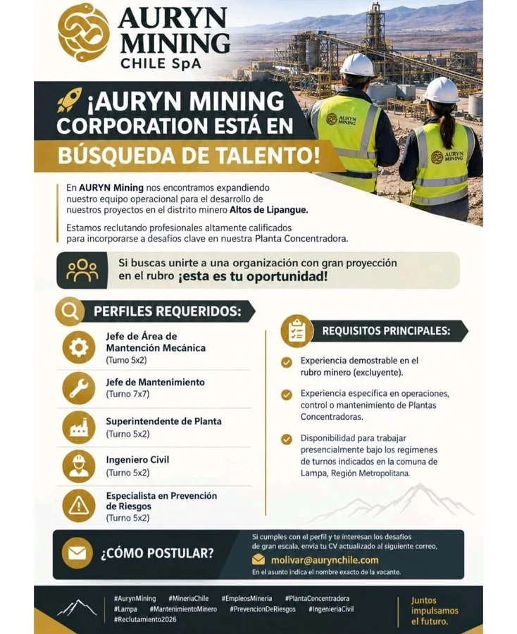 Búsqueda de talentos para Planta Concentradora - imagen 1