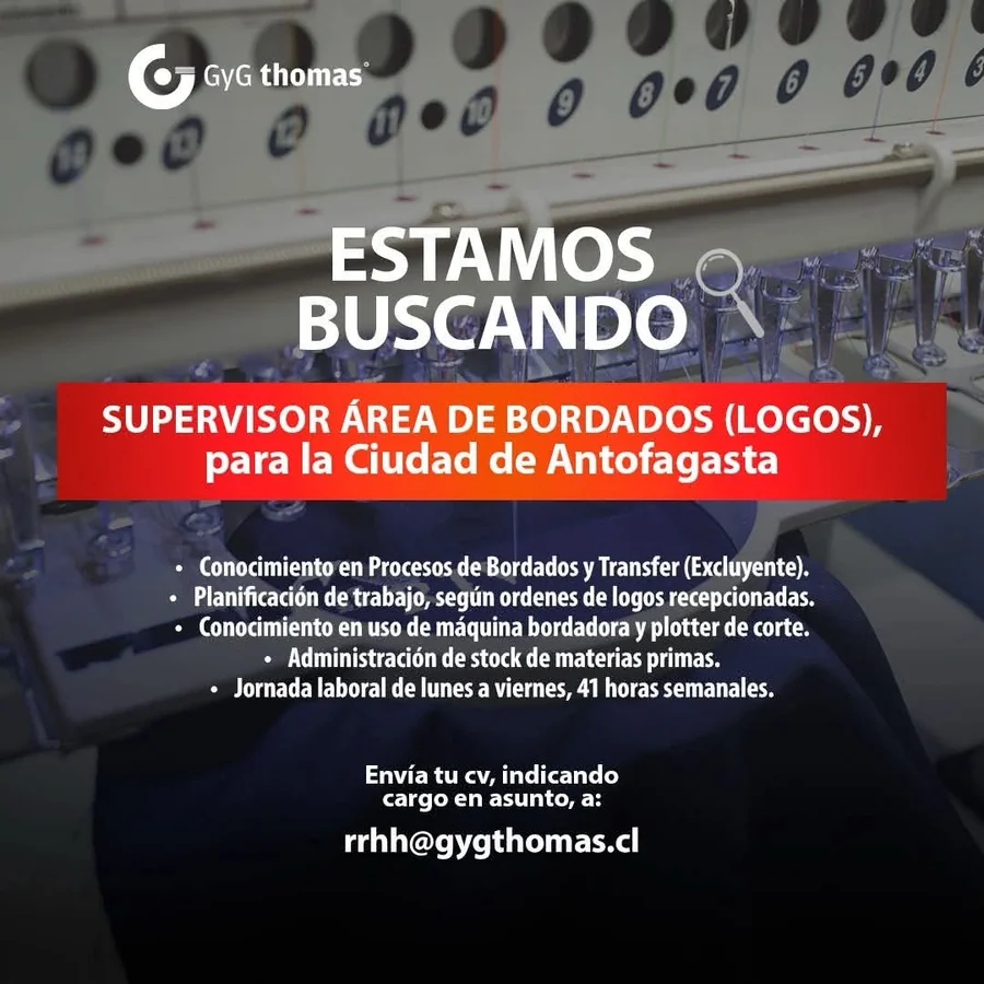 Supervisor Área de Bordados - imagen 1