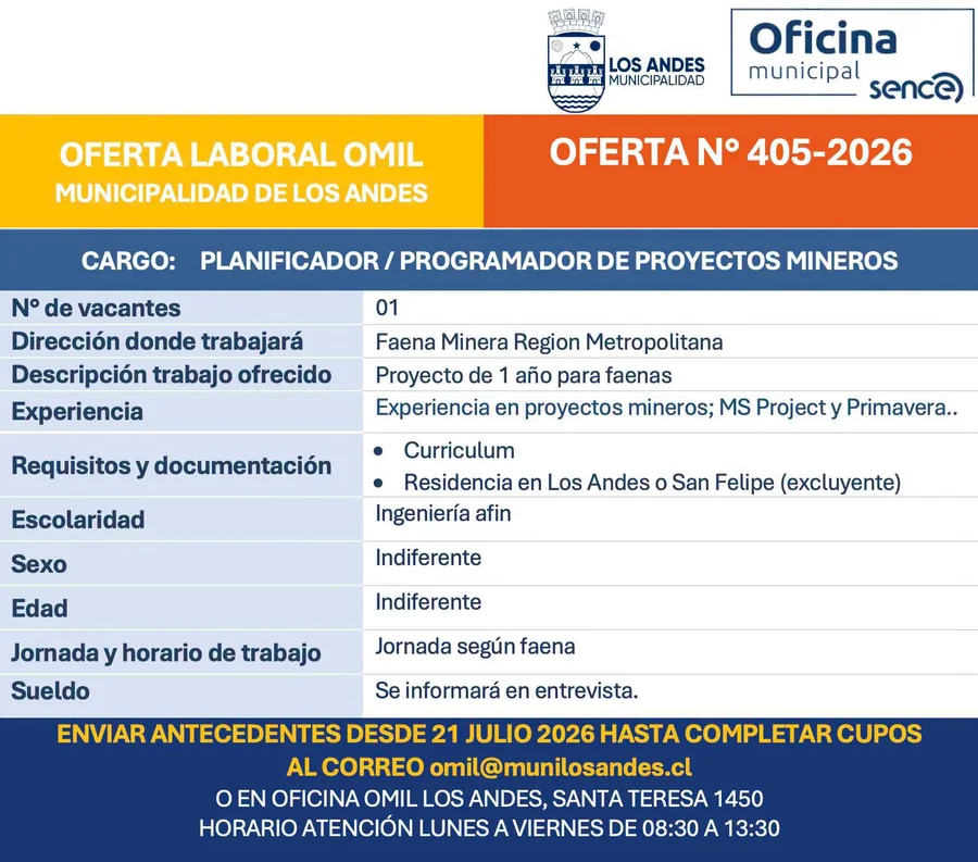 Planificador / Programador de Proyectos Mineros - imagen 1