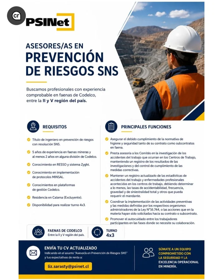 Asesor/a en Prevención de Riesgos SNS - imagen 1