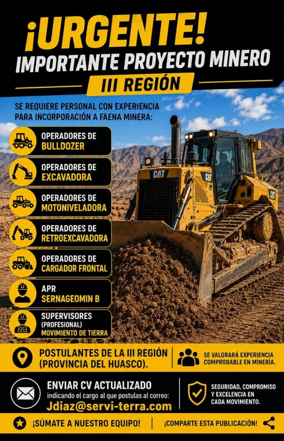 Operadores de Maquinaria, APR y Supervisores Mineros - imagen 1