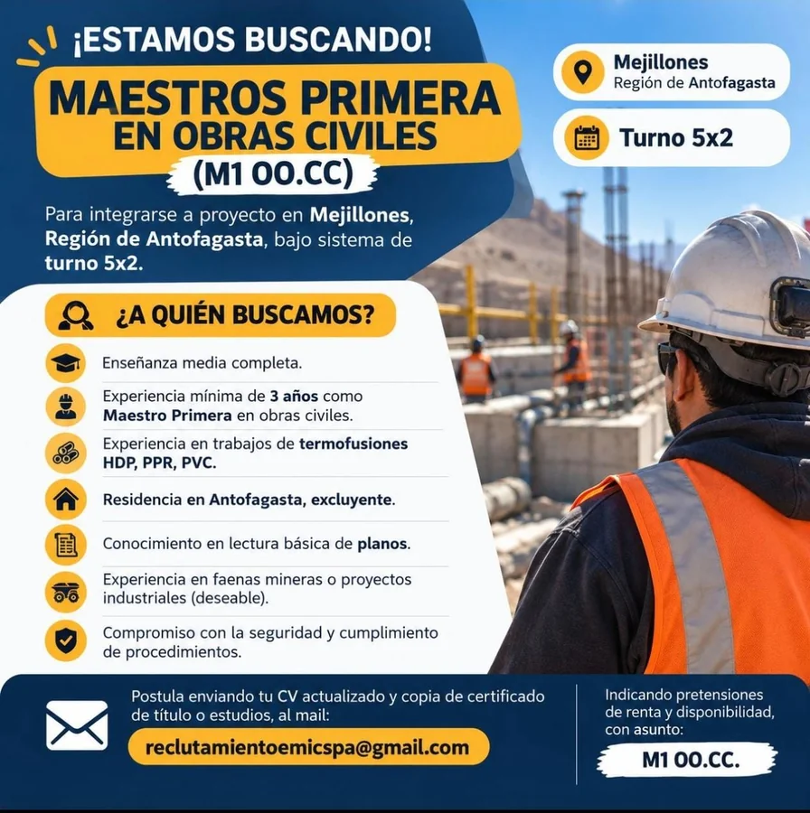 Maestro Primera en Obras Civiles - imagen 1