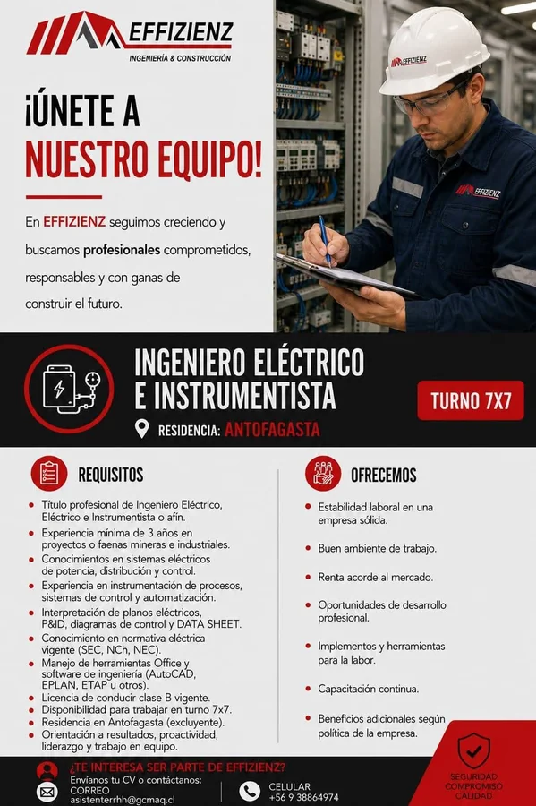 Ingeniero Eléctrico e Instrumentista - imagen 1