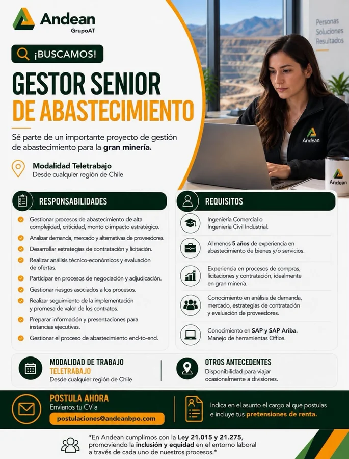 Gestor Senior de Abastecimiento - imagen 1