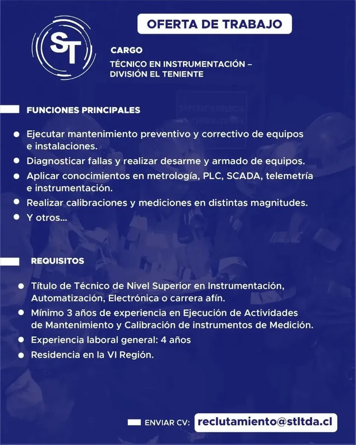 Técnico en Instrumentación - División El Teniente - imagen 1