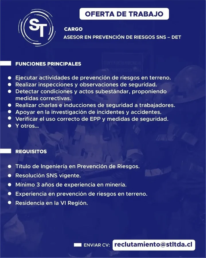 Asesor en Prevención de Riesgos SNS - DET - imagen 1