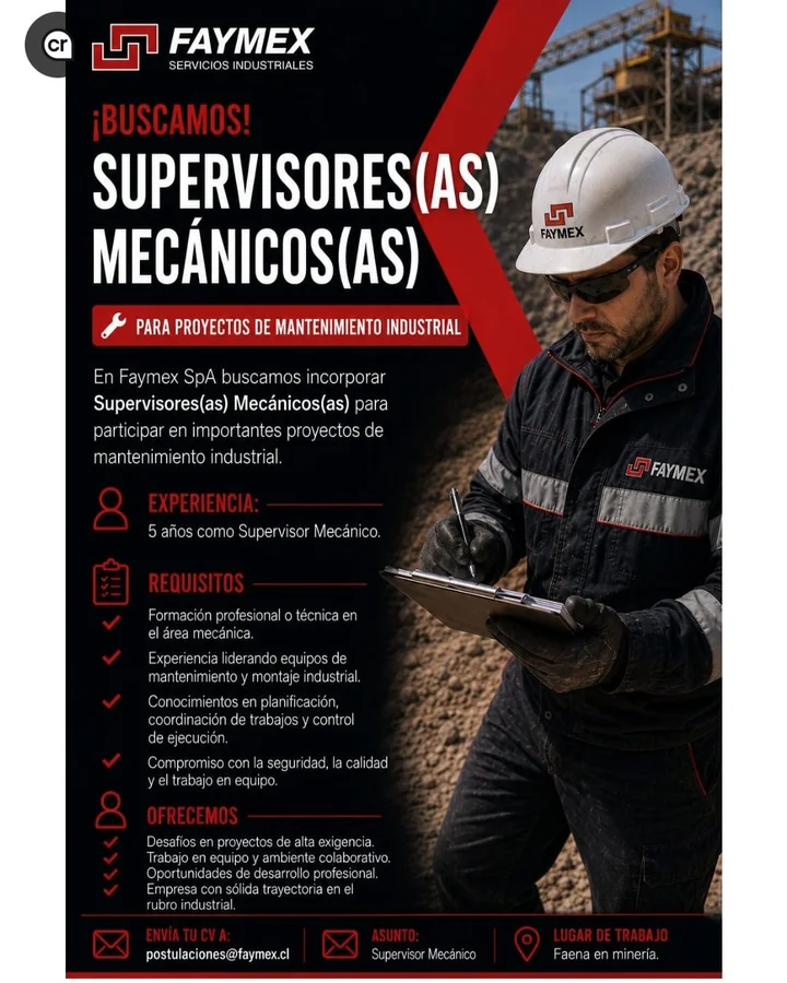 Supervisor(a) Mecánico(a) - imagen 1