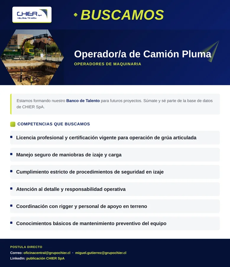 Operador/a de Camión Pluma - imagen 1