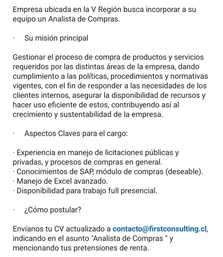 Analista de Compras - imagen 1
