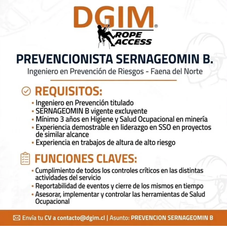 Prevencionista Sernageomin B - imagen 1