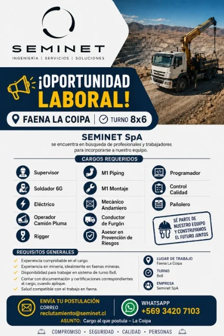 Diversos Cargos para Faena La Coipa - imagen 1