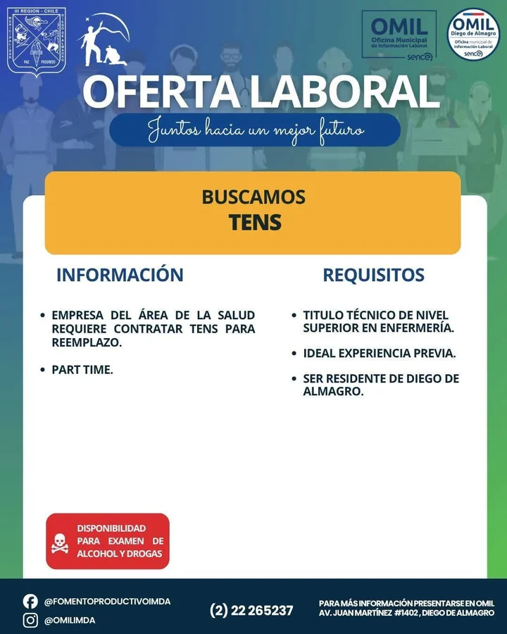 TENS para reemplazo en Diego de Almagro - imagen 1