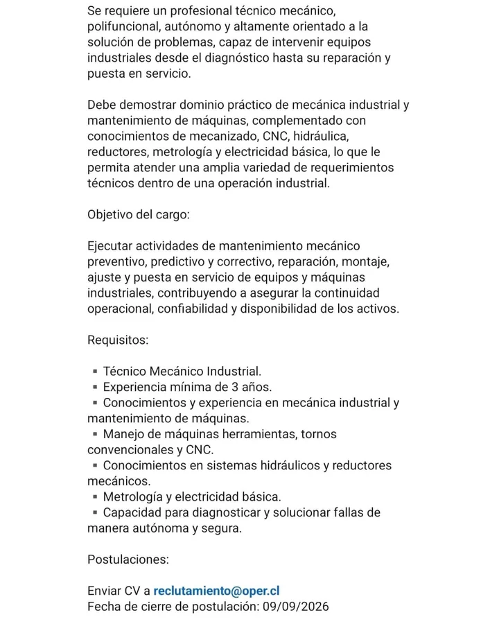 Técnico Mecánico Industrial - imagen 1