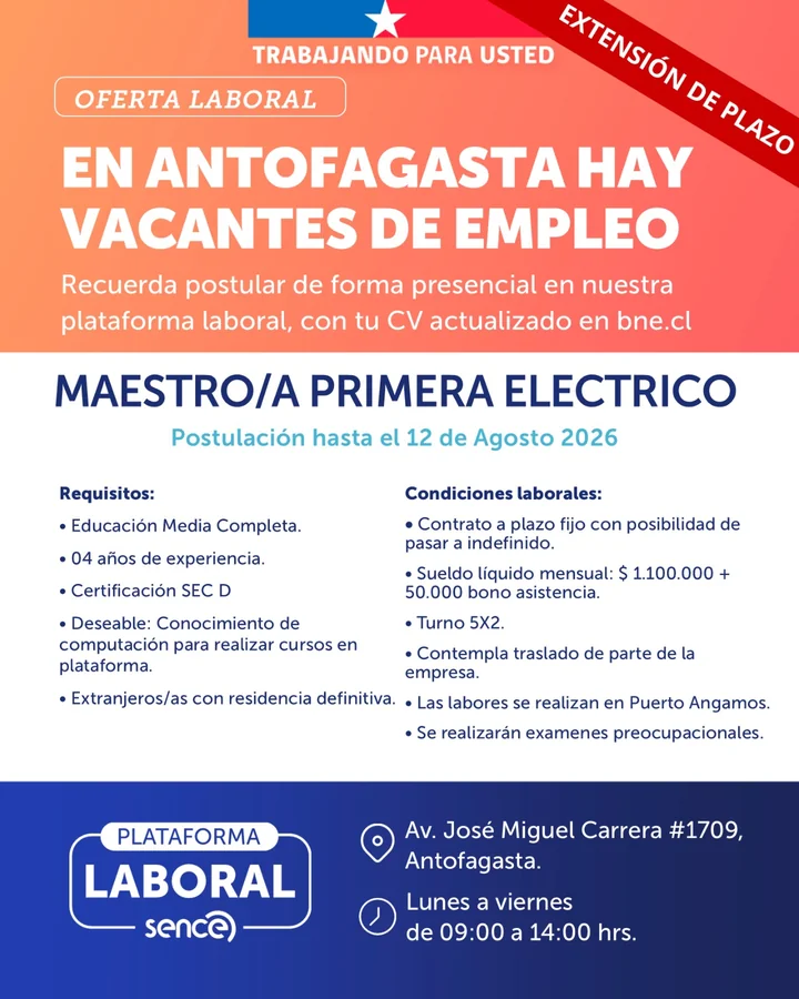 Maestro/a Primera Eléctrico - imagen 1