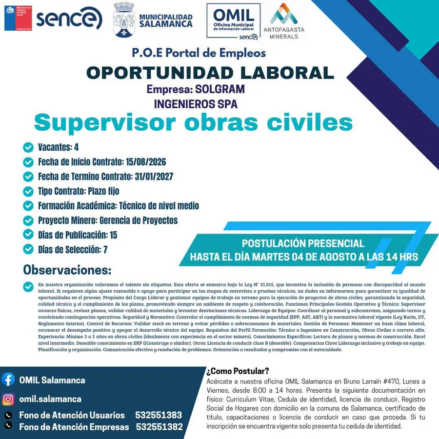 Supervisor de obras civiles - imagen 1
