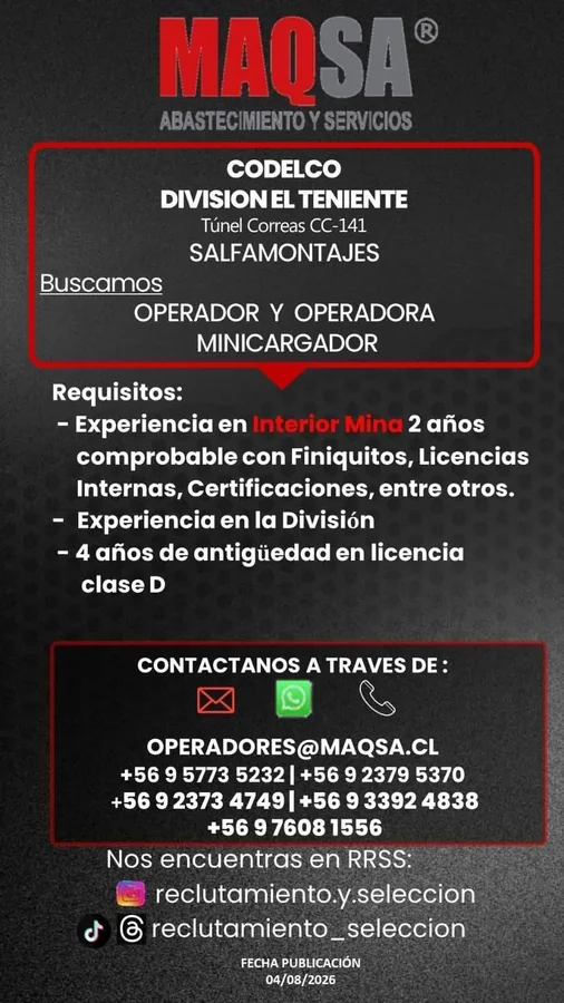 Operador y Operadora de Minicargador - imagen 1