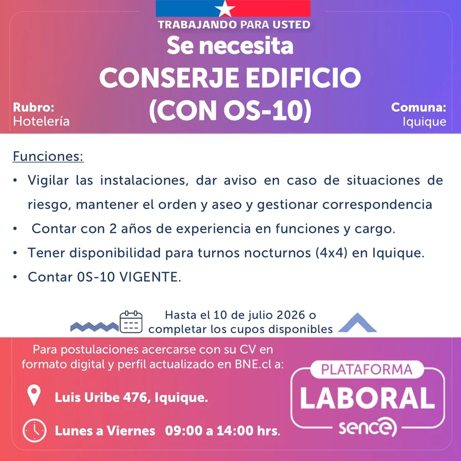 Conserje de Edificio en Iquique - imagen 1