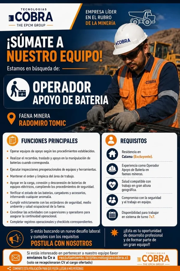 Operador Apoyo de Batería - imagen 1