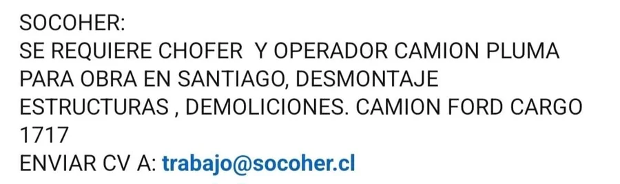 Chofer y operador de camión pluma - imagen 1